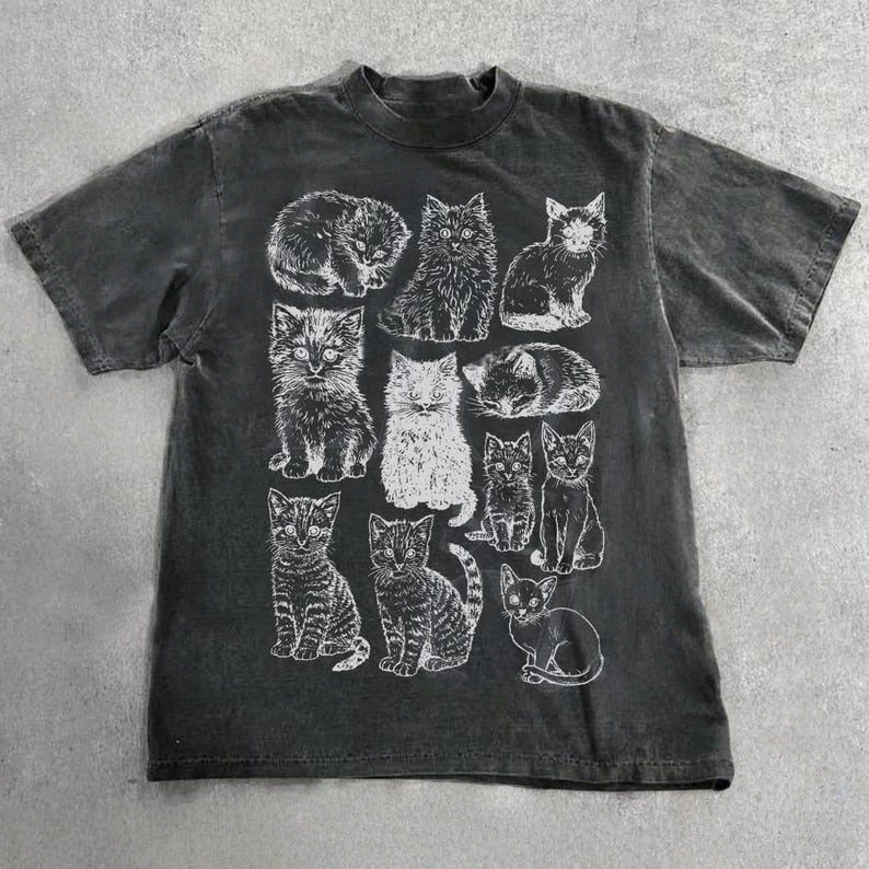 Cats 90s Vintage Style T-shirt