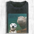 Fake Laughing Dog and Hippo T-shirt