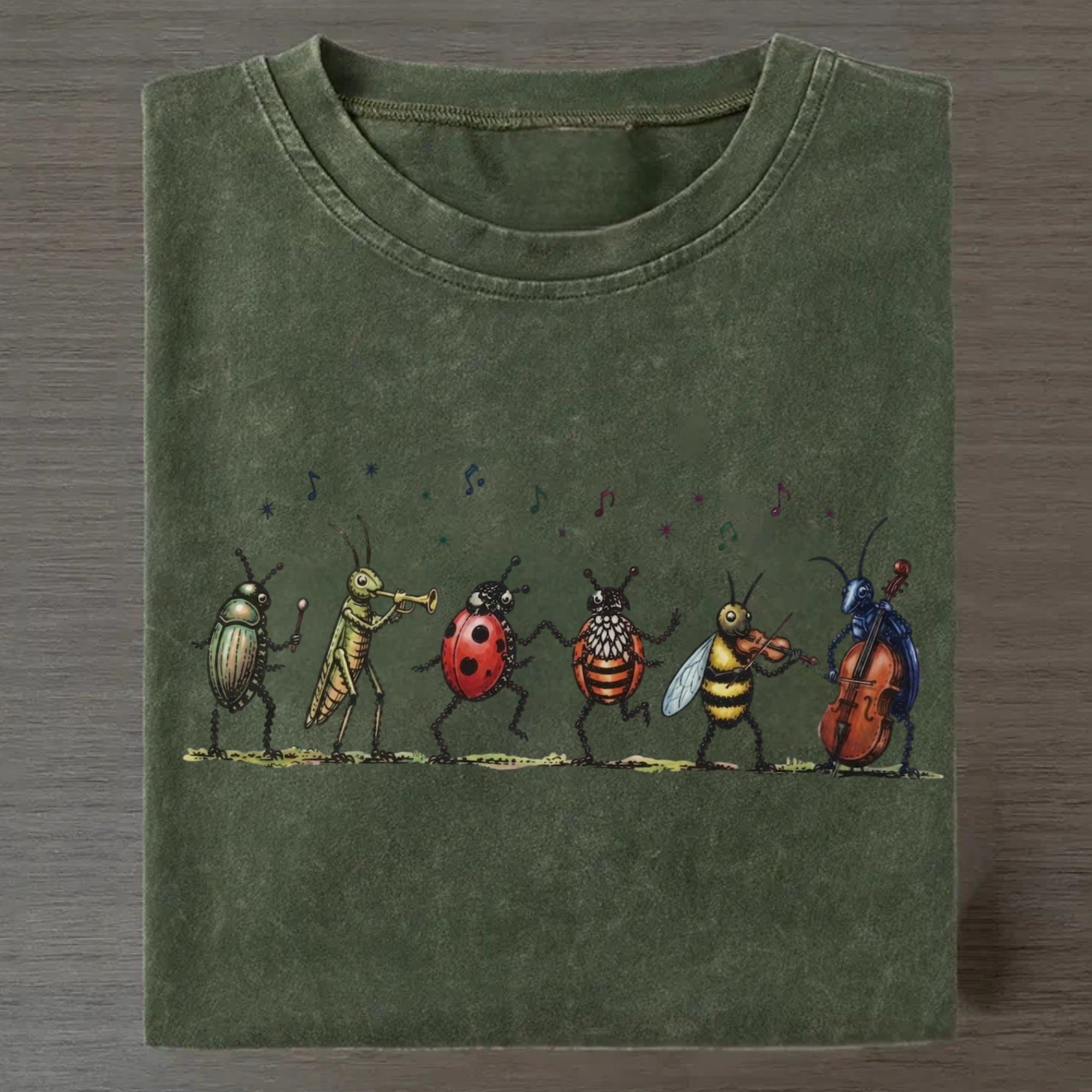 Musical Bugs Illustration T-Shirt