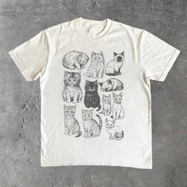 Cats 90s Vintage Style T-shirt