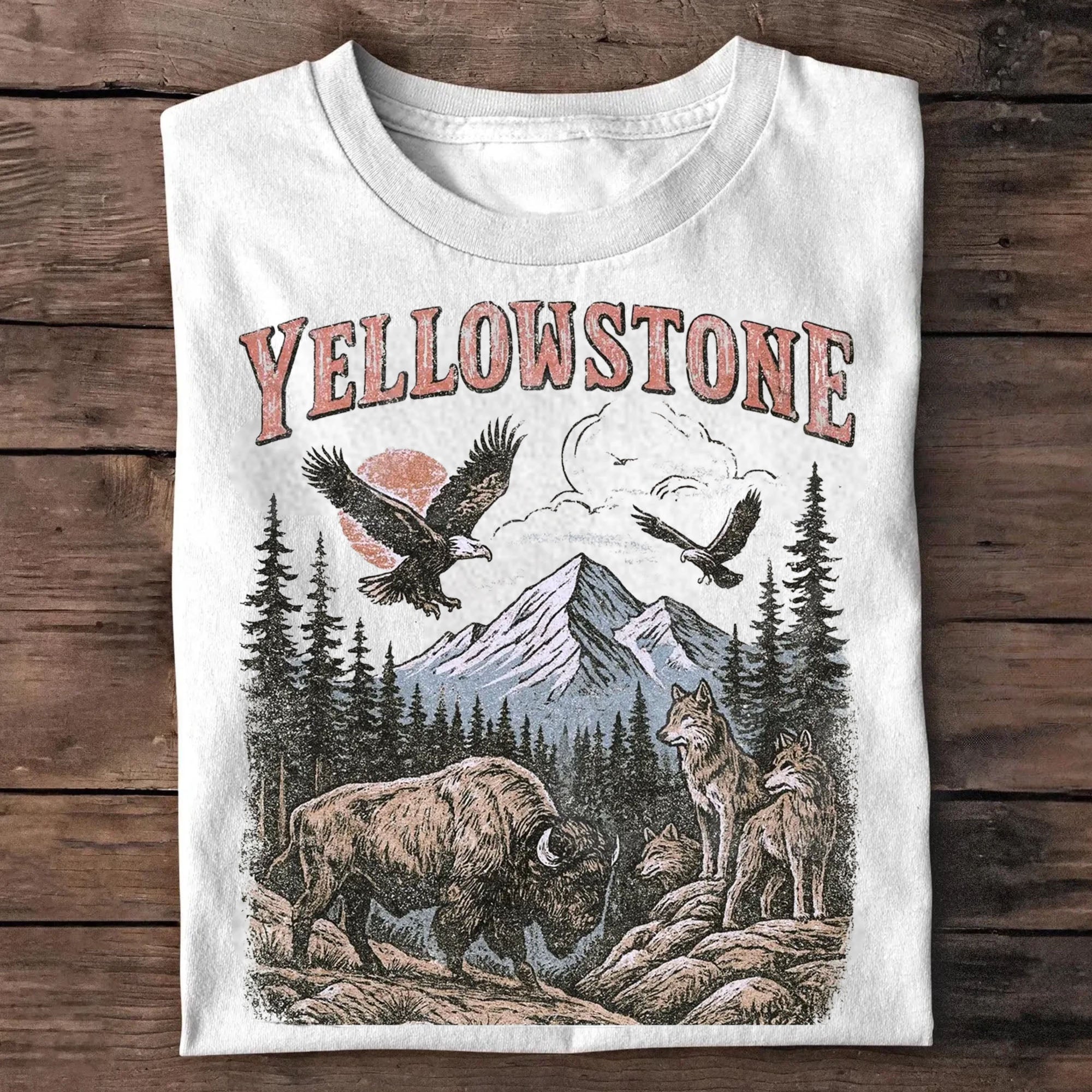 Yellowstone National Park Retro 90s Style T-shirt