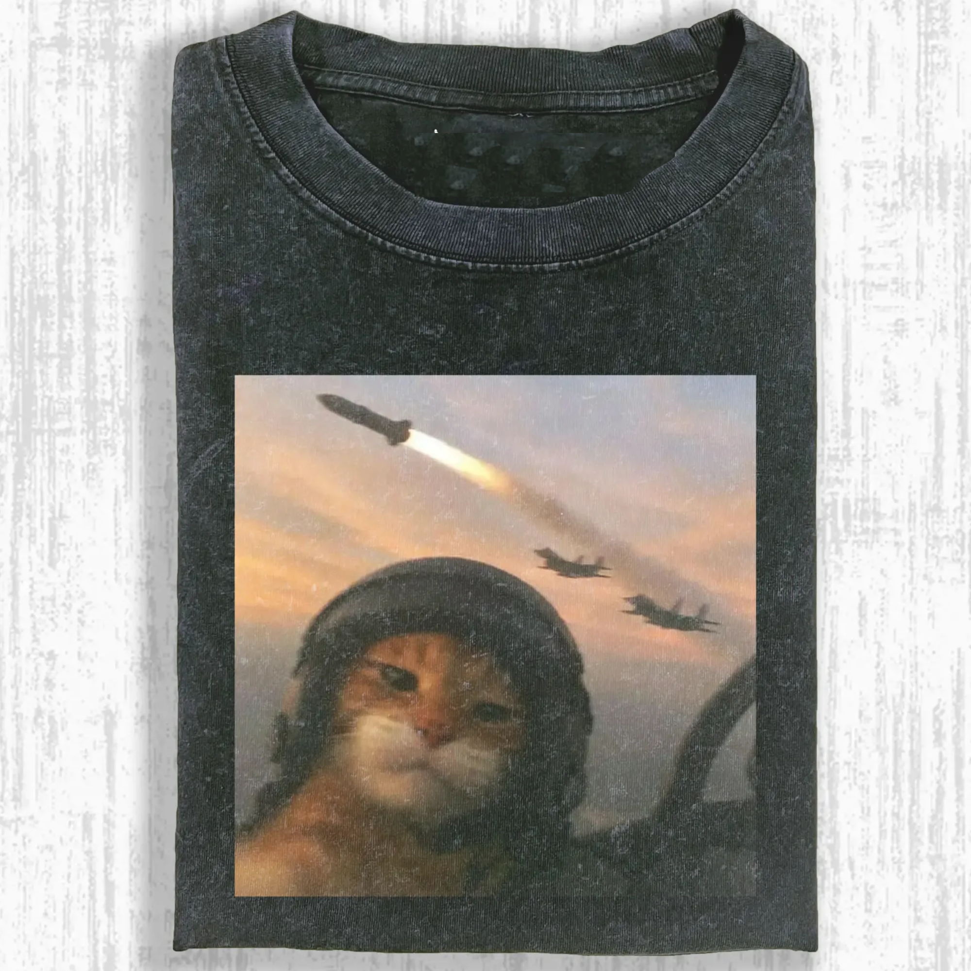 Cool Cat Flying Plane T-shirt