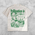 Retro insect and floral pattern T-shirt