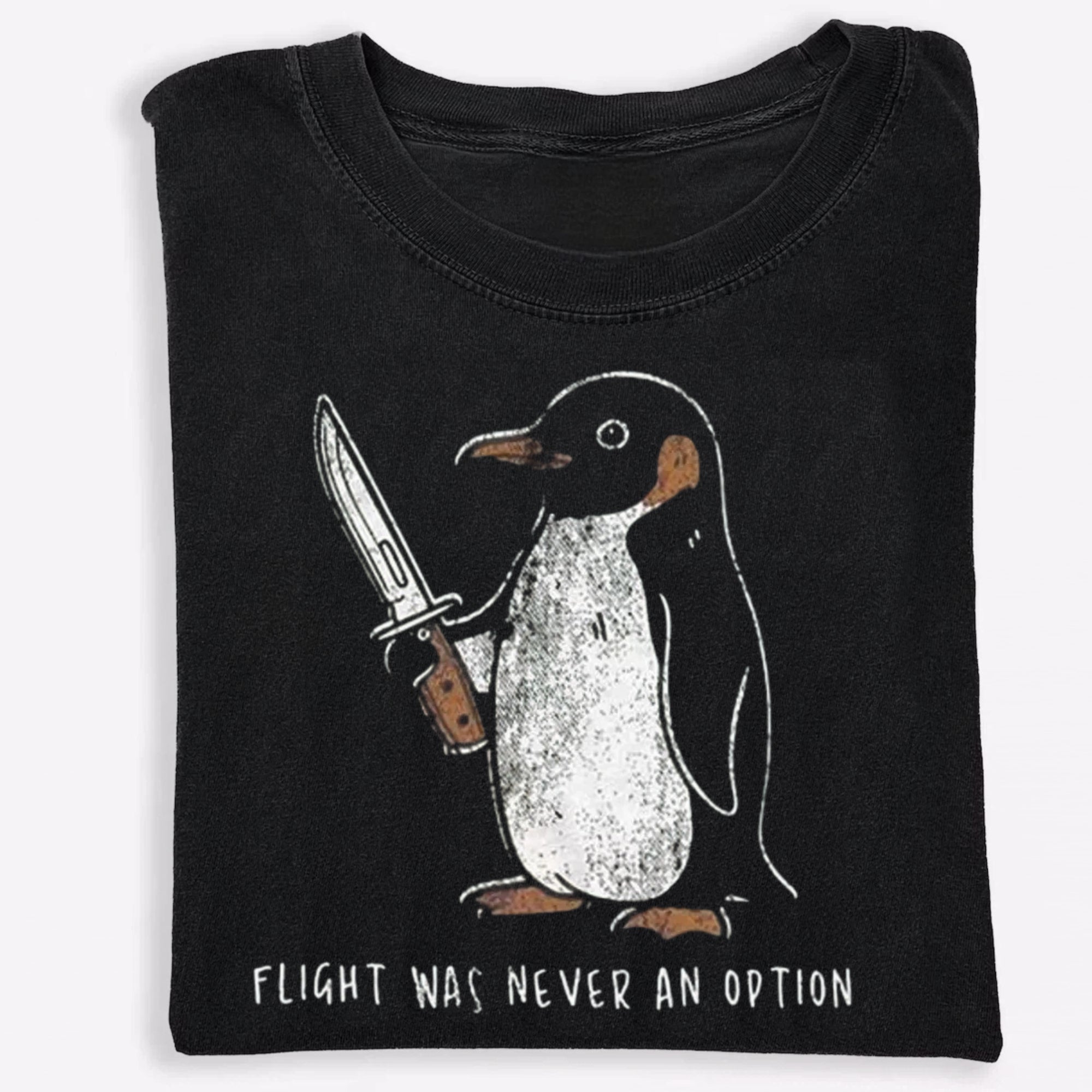 Retro Penguin Punk Graphic Comfort Chaotic T-shirt
