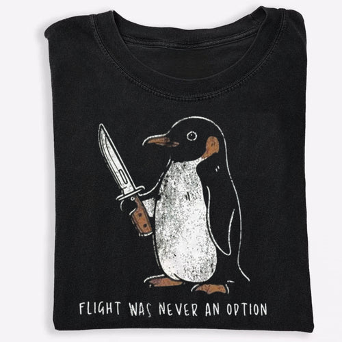 Retro Penguin Punk Graphic Comfort Chaotic T-shirt