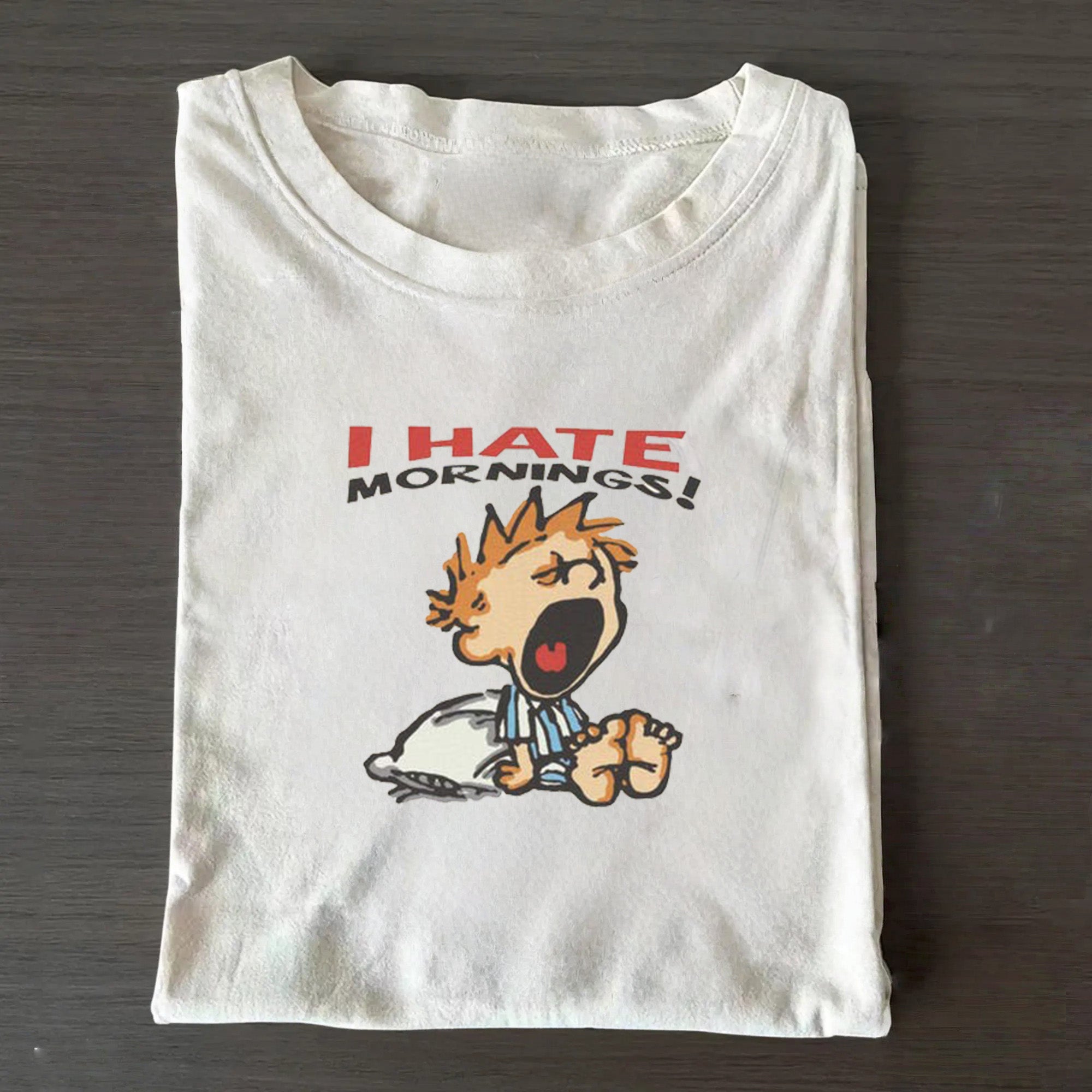 Oversized Vintage I Hate Mornings T-shirt