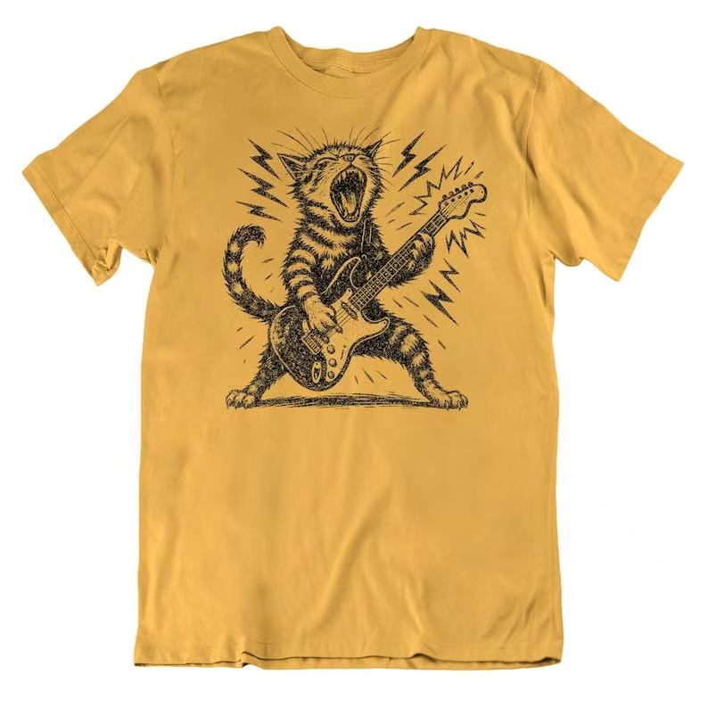 Rock cat T-shirt