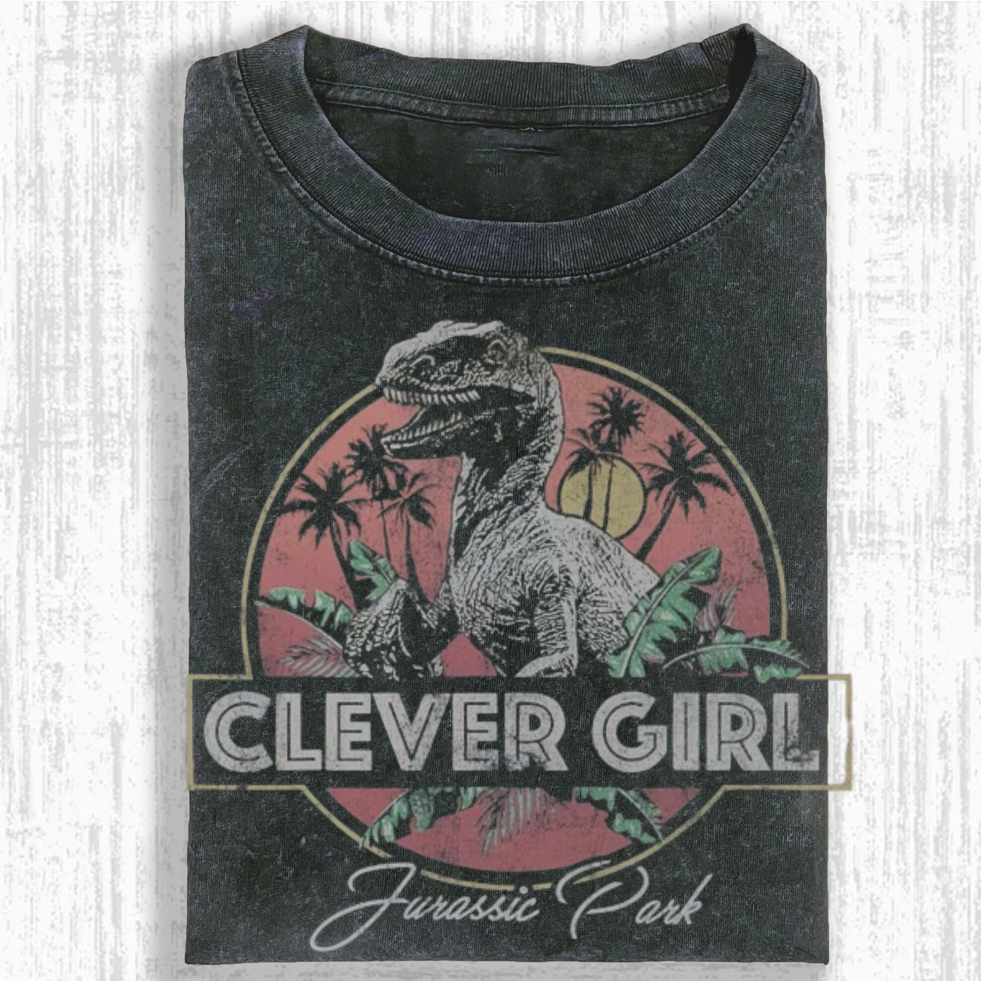Jurassic Park Raptor Clever Girl Vintage Graphic T-Shirt