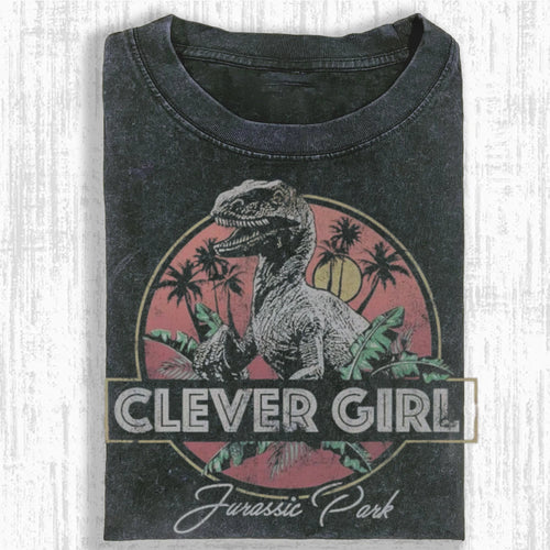Jurassic Park Raptor Clever Girl Vintage Graphic T-Shirt