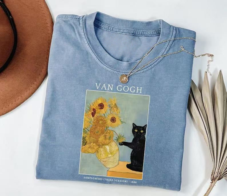 Van Gogh Human Manipulation Cat T-shirt
