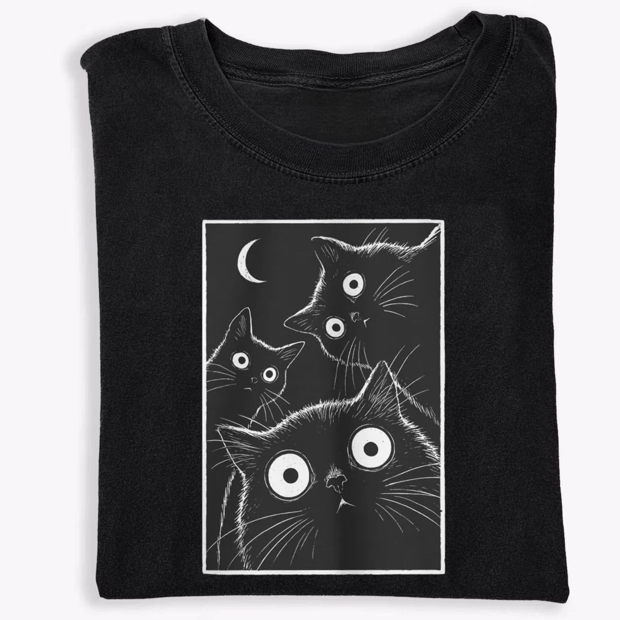 Vintage Black Cat Moon Shirt
