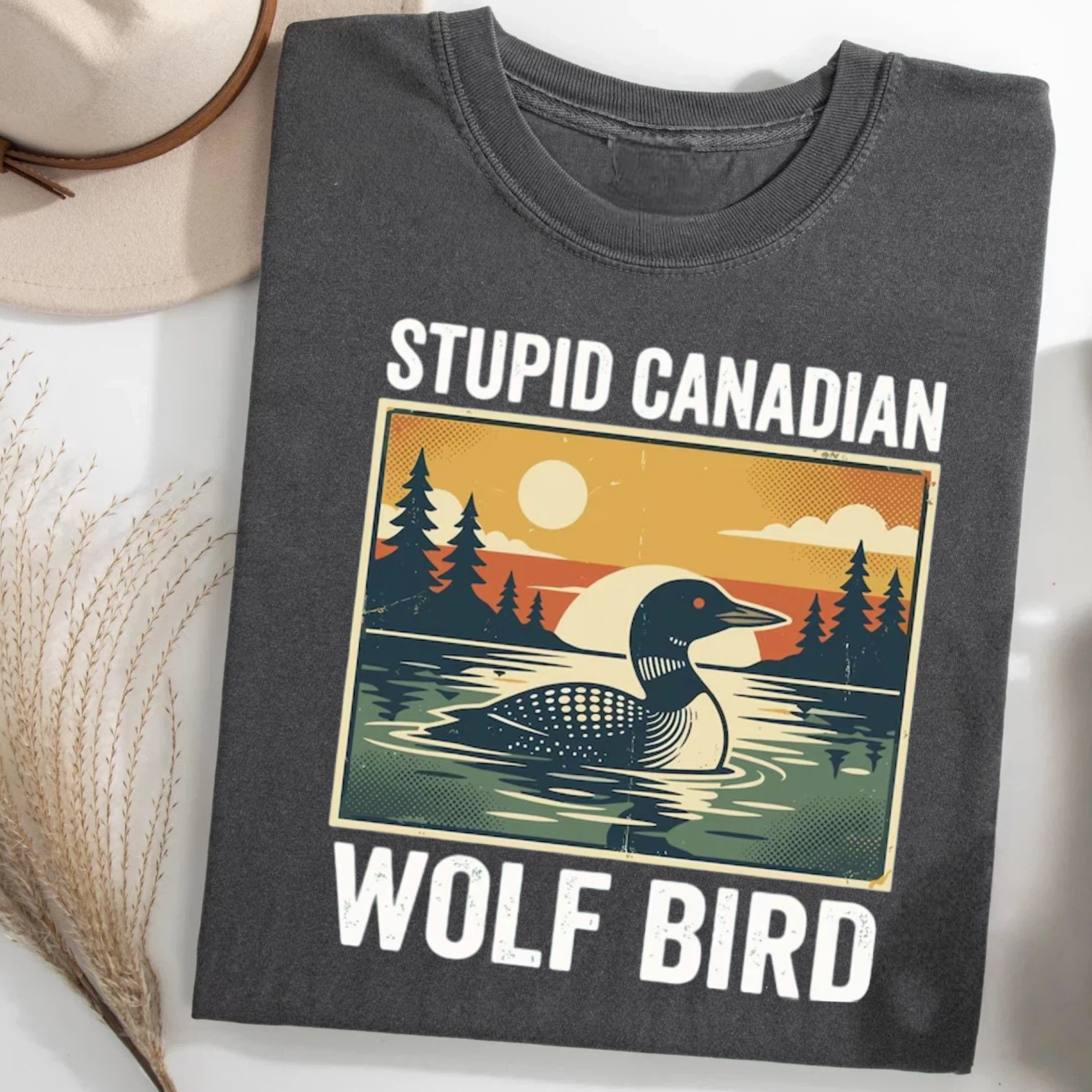 Stupid Canadian Wolf Bird Shirt