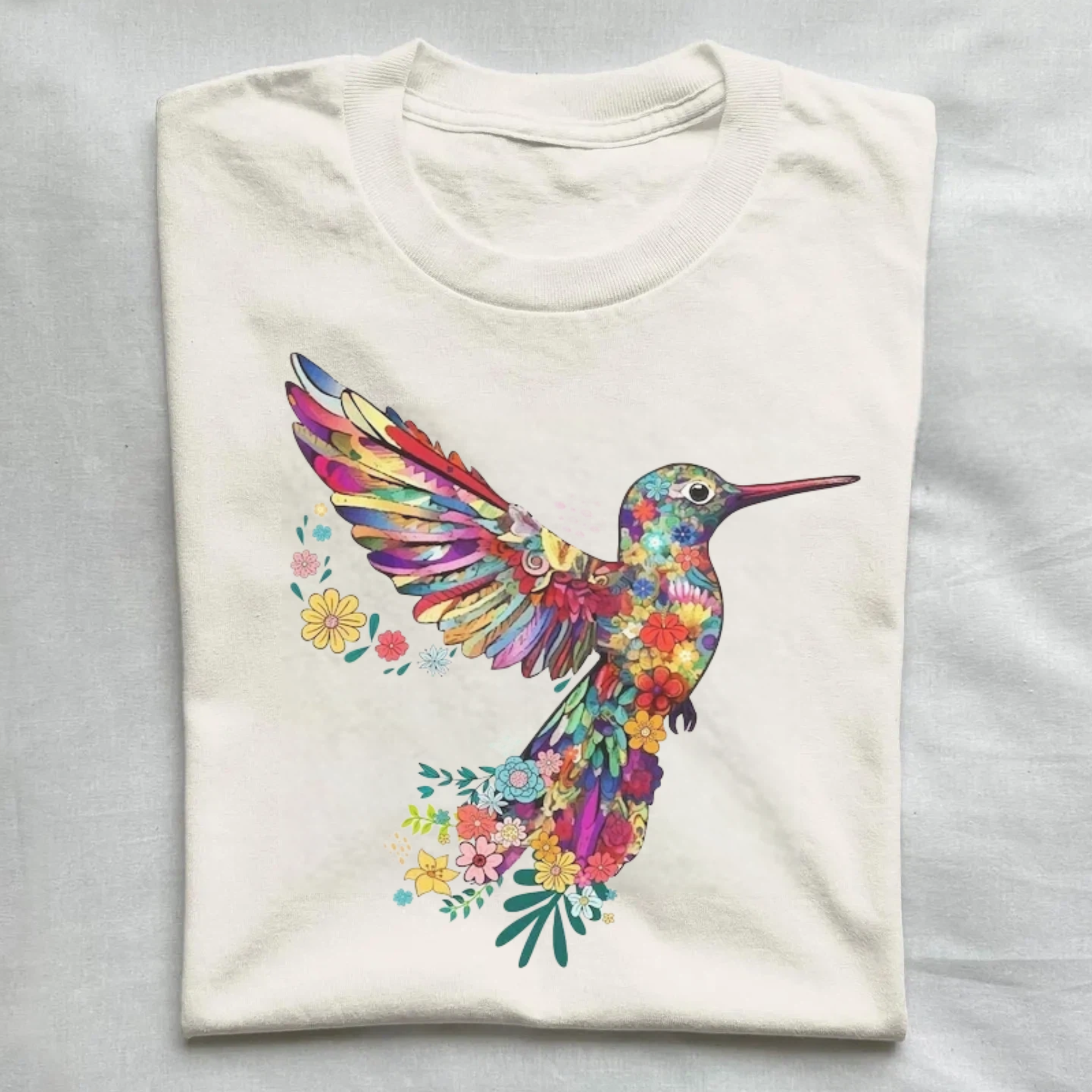 Floral Hummingbird T-Shirt