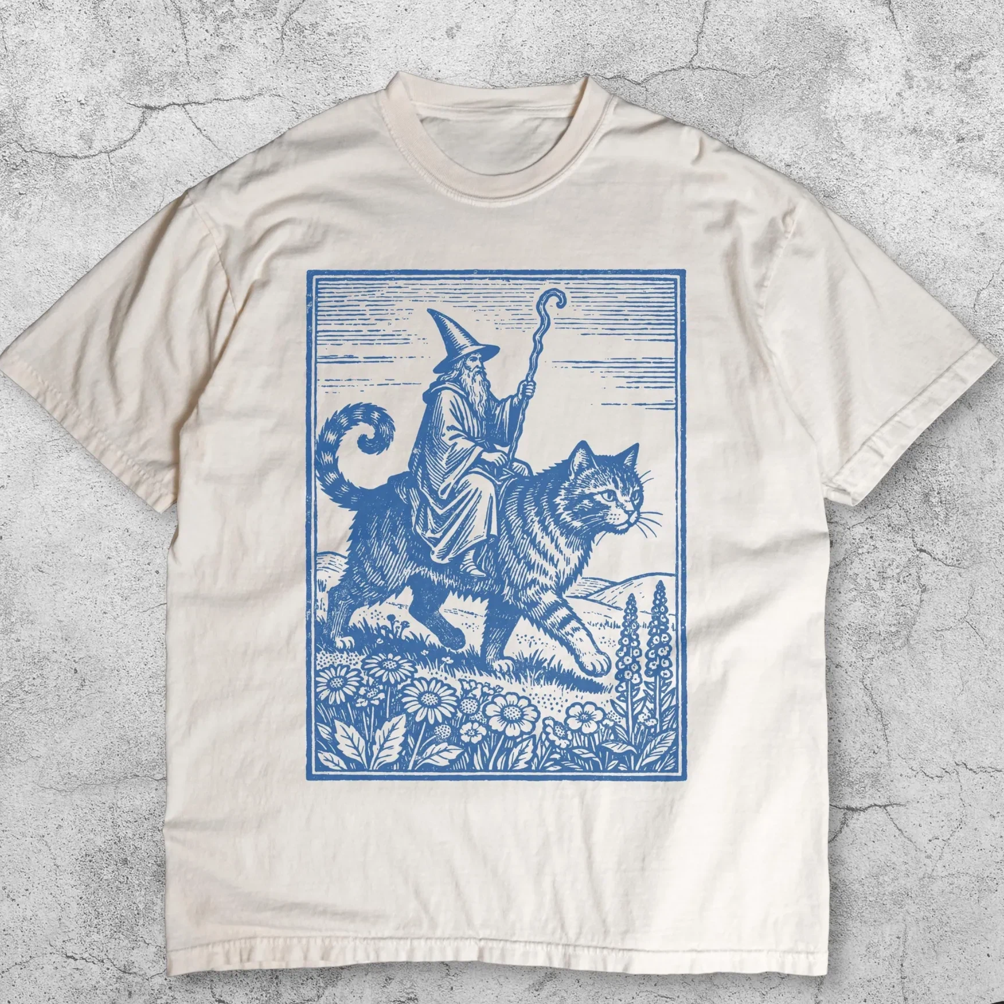 Wizard Cat Rider Vintage T-Shirt