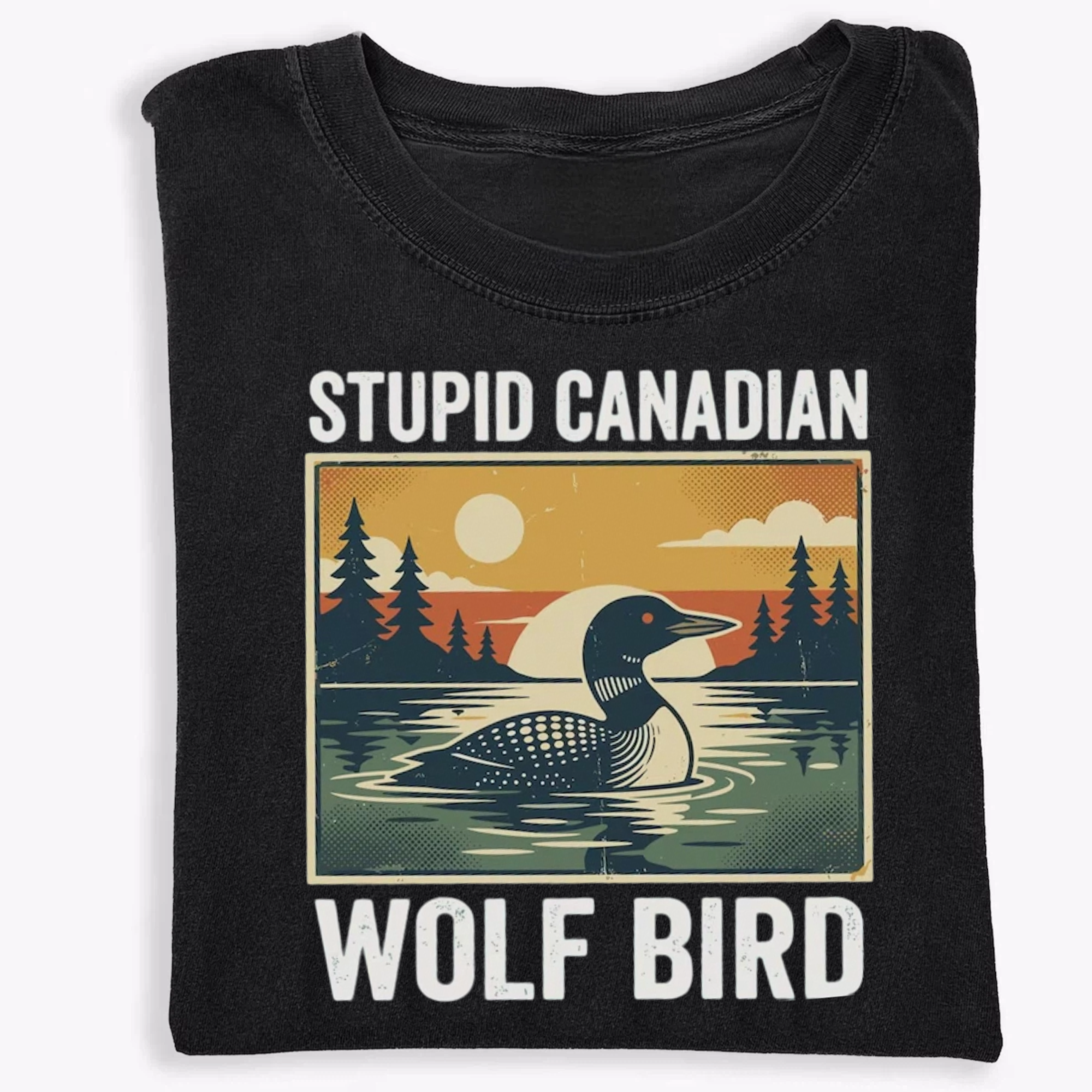 Stupid Canadian Wolf Bird Shirt