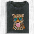 Leopard Bubblegum Sunglasses Retro T-shirt