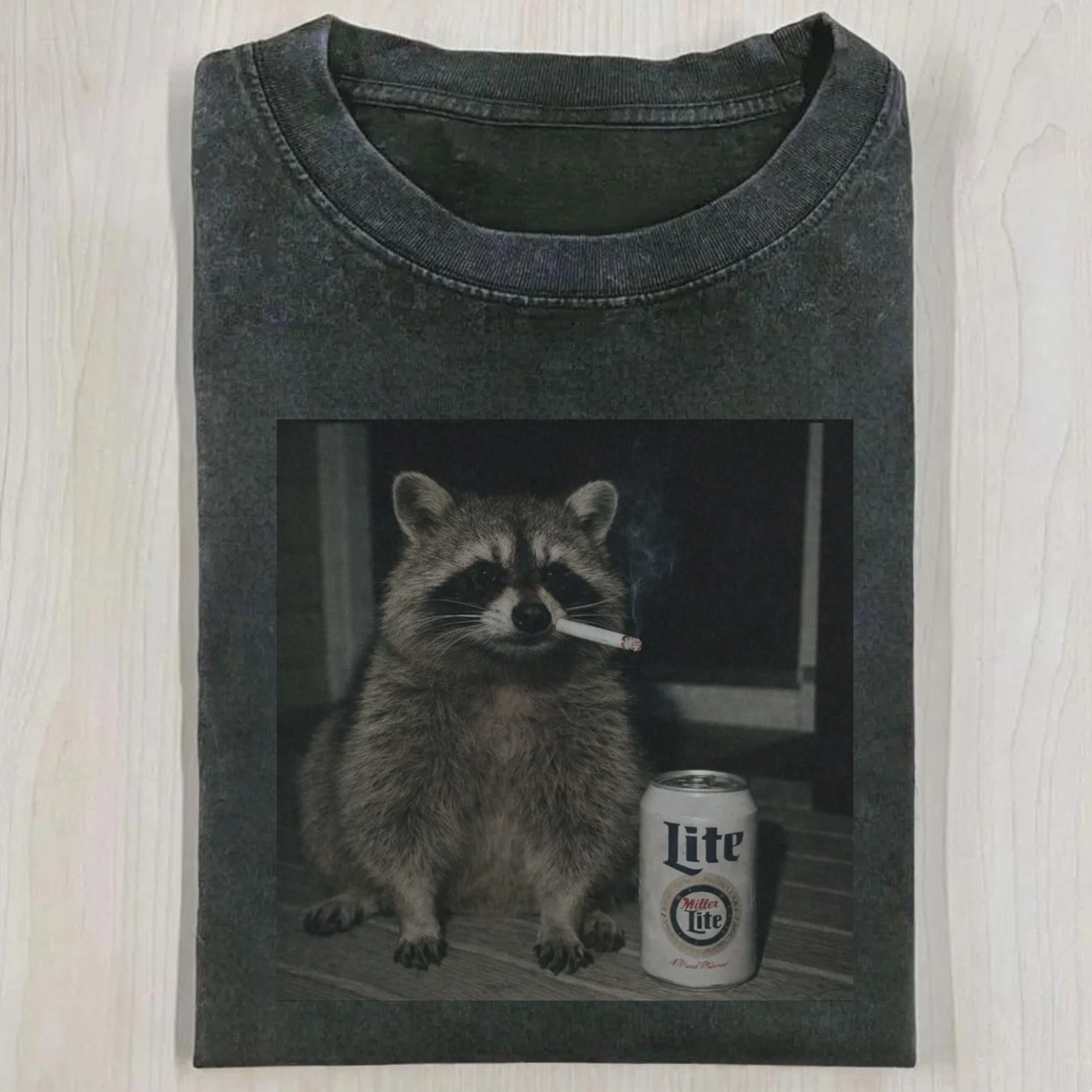 Smoking Raccoon With Beer T-Shirt