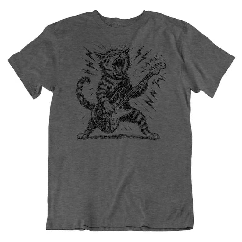 Rock cat T-shirt