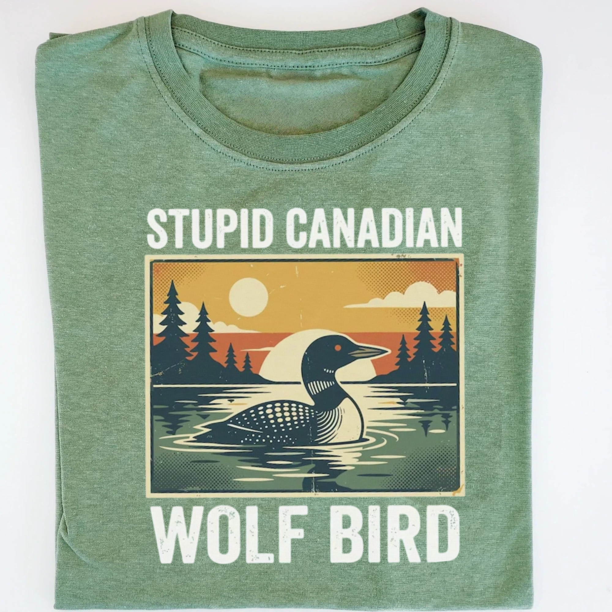 Stupid Canadian Wolf Bird Shirt
