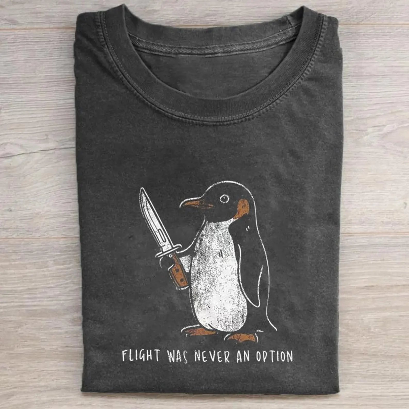 Retro Penguin Punk Graphic Comfort Chaotic T-shirt