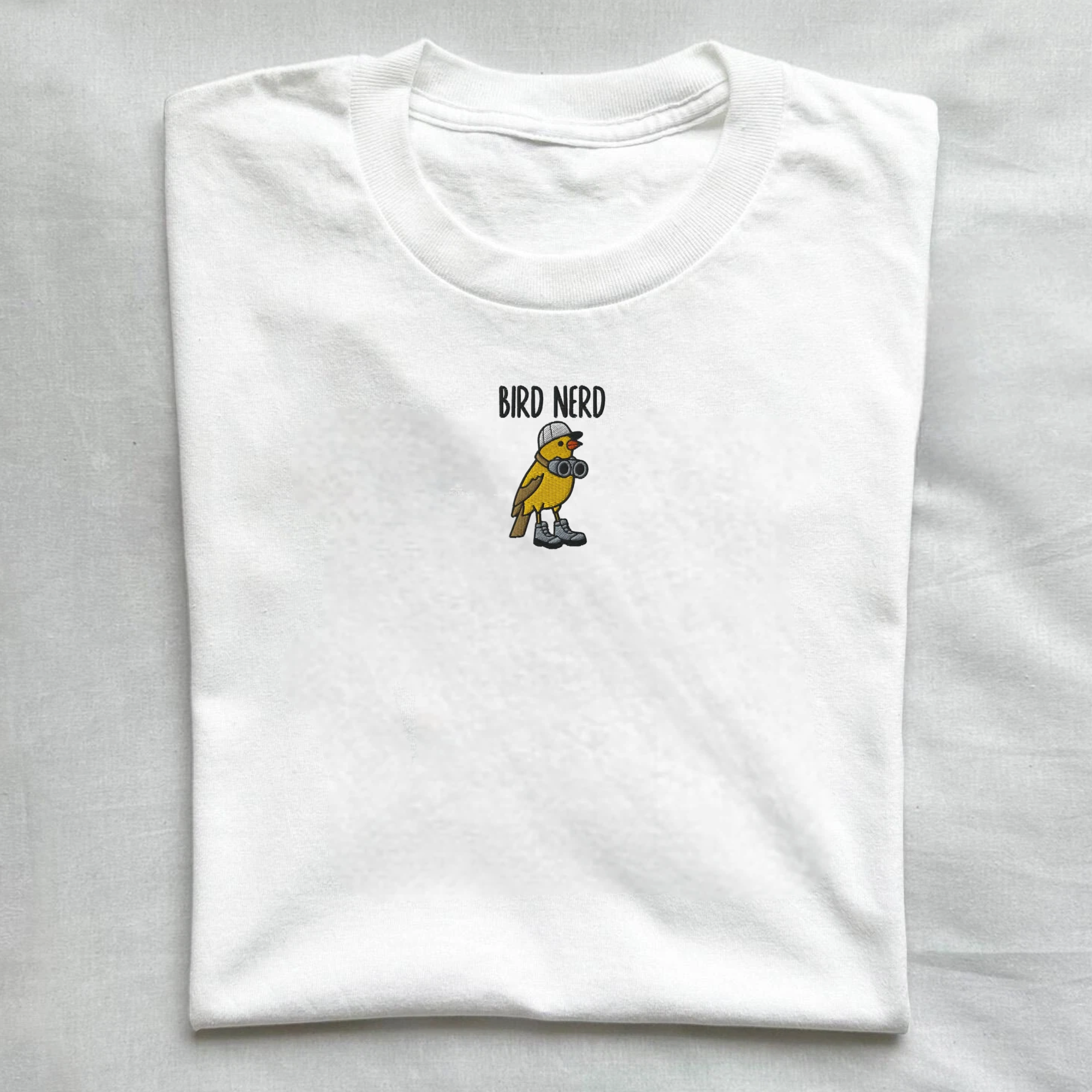 Embroidered Bird Nerd T-Shirt