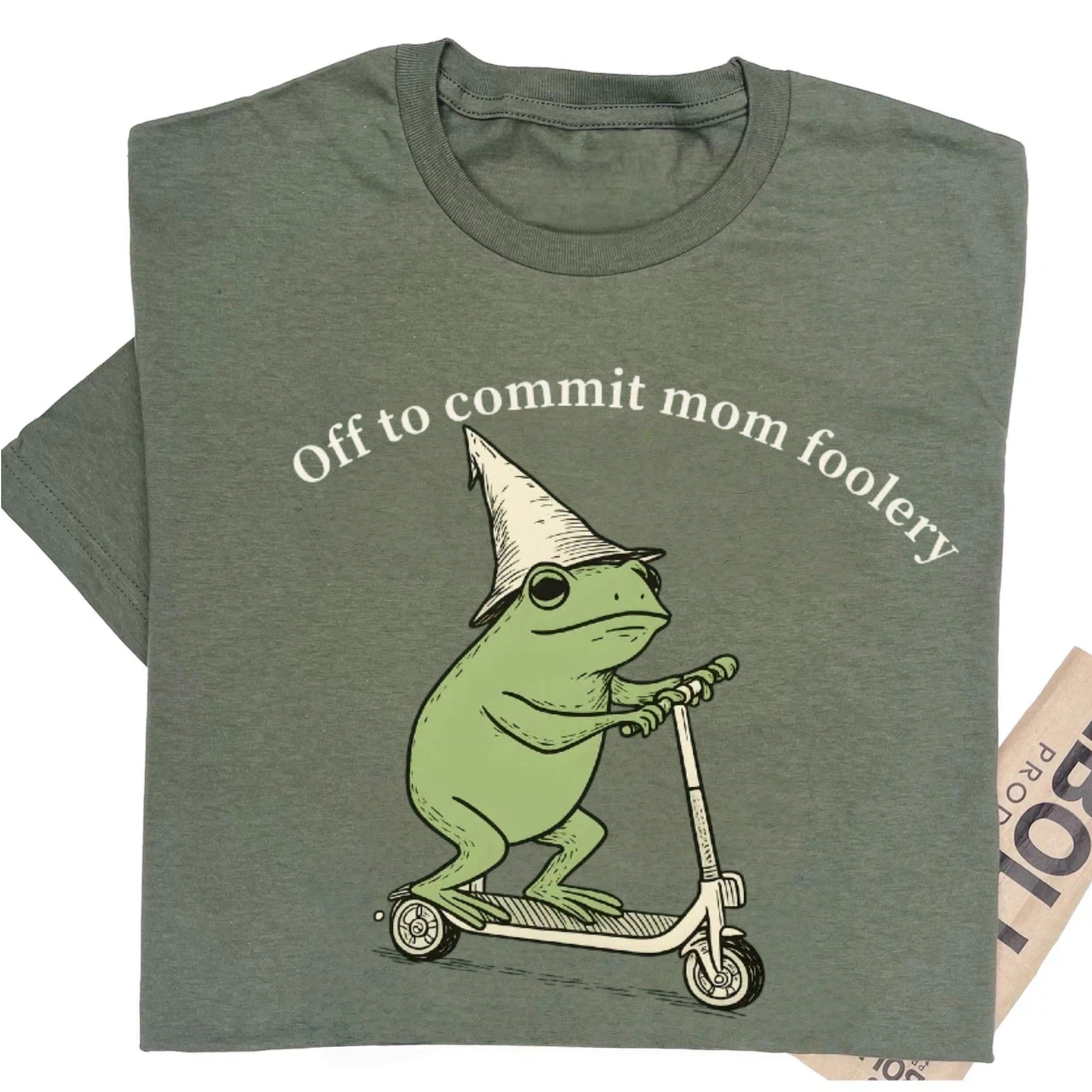 Funny Frog Scooter Gift For Mom Funny Mama T-Shirt