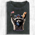 Feral & Free Racoon USA Independence Day Shirt