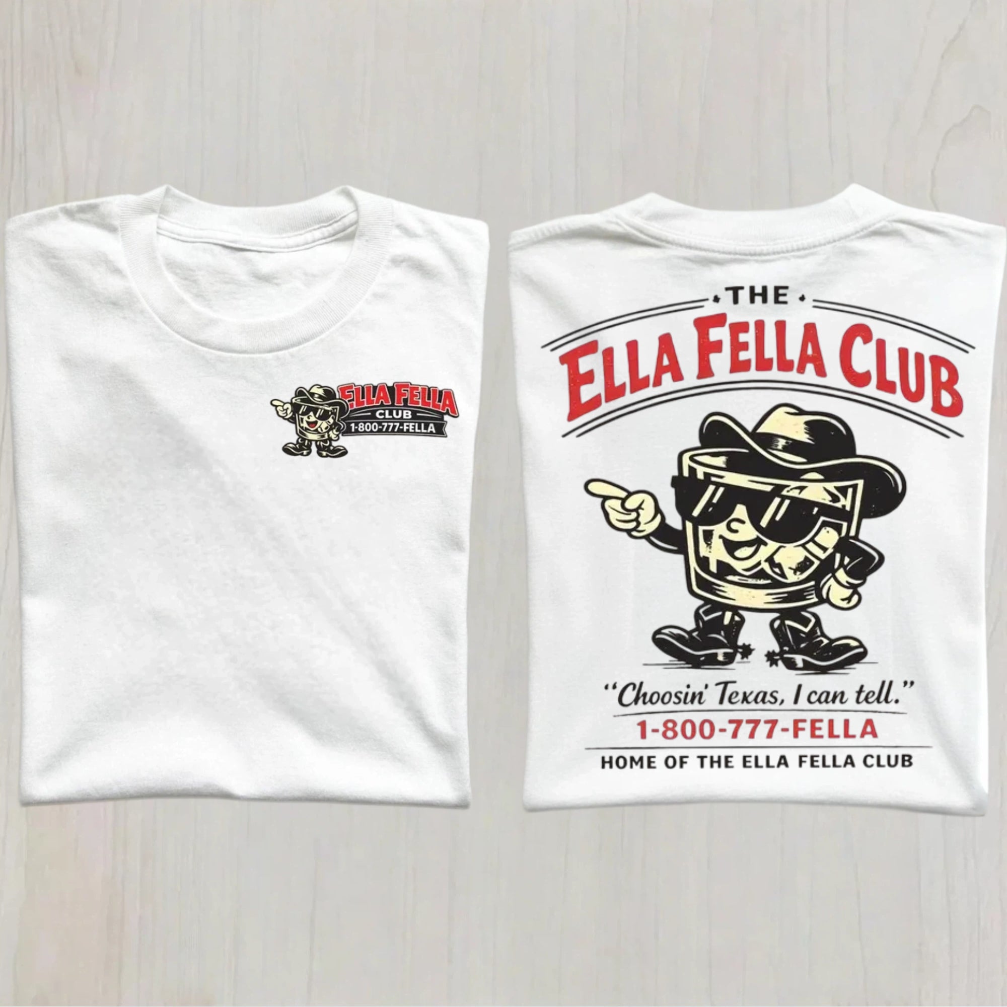 Unisex Ella Fella Club Cowboy Tee 2026, Western Whiskey GraphicT-Shirt
